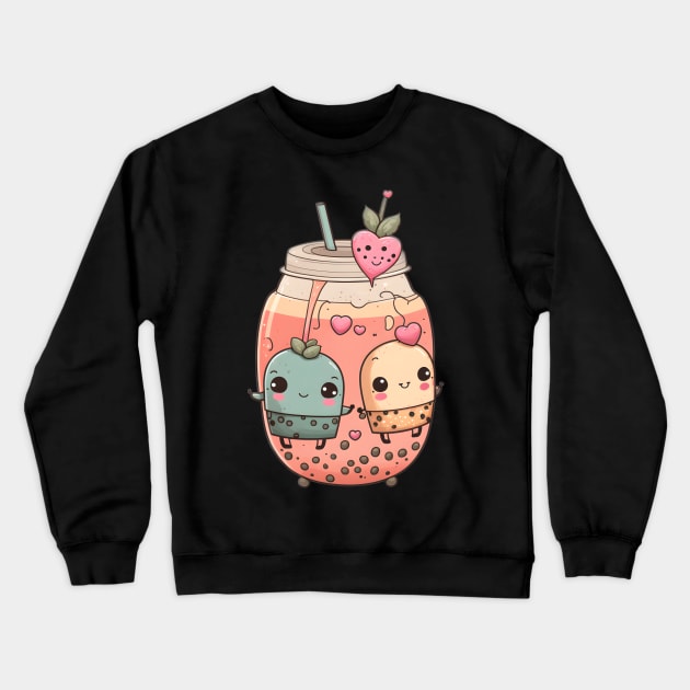 Valentine's day Bubble tea Couples boyfriend and girlfriend husband and wife lovers gift idea Crewneck Sweatshirt by Mi Styles